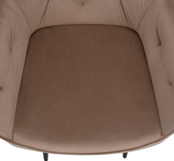 KONDELA Designové křeslo, světle hnědá Velvet látka, VERIO