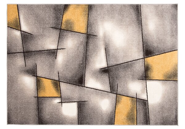Makro Abra Kusový koberec FIESTA 36301/37225 Geometrický šedý žlutý Rozměr: 80x150 cm
