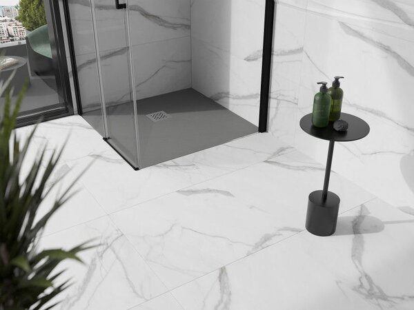 Mexen Stone+ kompozitová čtvercová sprchová vanička 70 x 70 cm, šedý-beton - 44617070