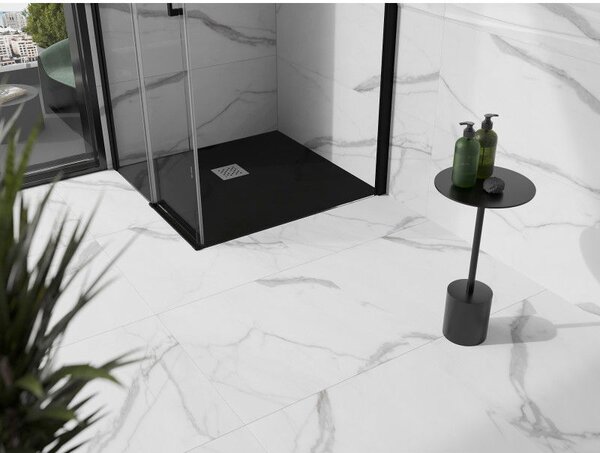 Mexen Stone+ kompozitní sprchová vanička čtvercová 70 x 70 cm, černá - 44707070