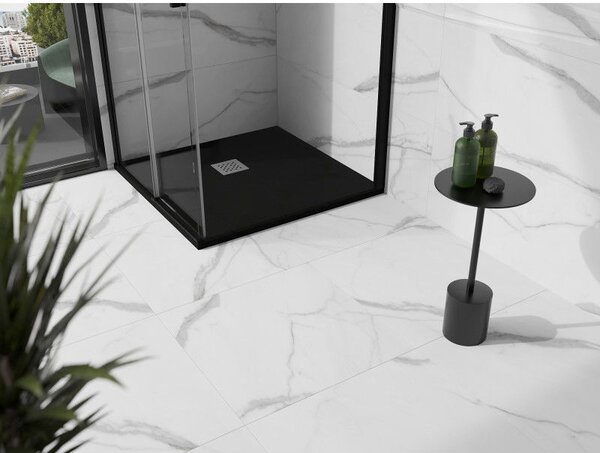 Mexen Stone+ kompozitní sprchová vanička čtvercová 70 x 70 cm, černá - 44707070