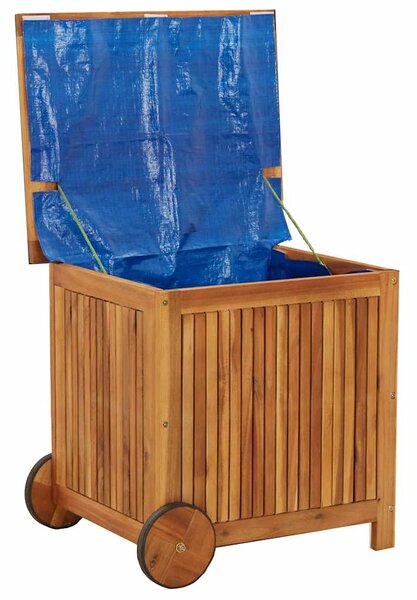 Zahradní úložný box s kolečky 60 x 50 x 58 cm masivní akácie 319710