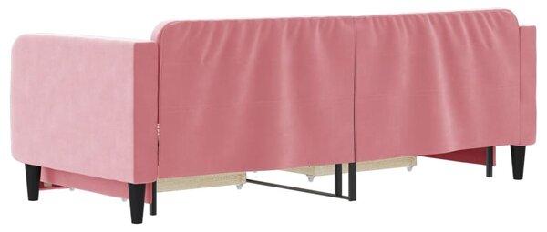 Válenda s přistýlkou a zásuvkami růžová 80 x 200 cm samet 3197107
