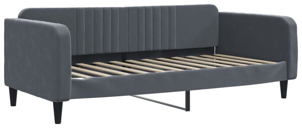 Válenda s přistýlkou a zásuvkami tmavě šedá 90 x 200 cm samet 3197112