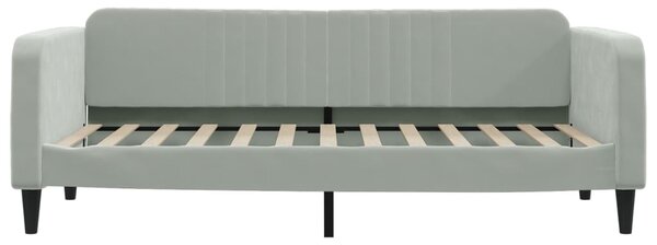 Válenda s přistýlkou a zásuvkami světle šedá 90 x 200 cm samet 3197111