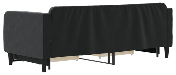 Válenda s přistýlkou a zásuvkami černá 80 x 200 cm samet 3197108