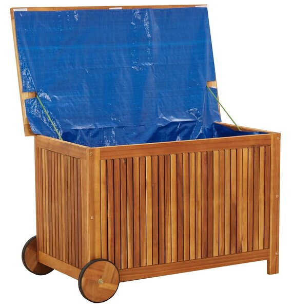 Zahradní úložný box s kolečky 90 x 50 x 58 cm masivní akácie 319711