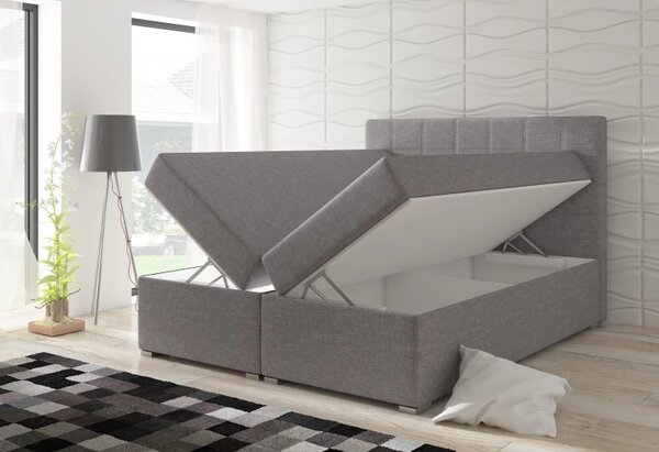 Postel Boxspring Divalia 200x180, fialová (látka - bd 08)