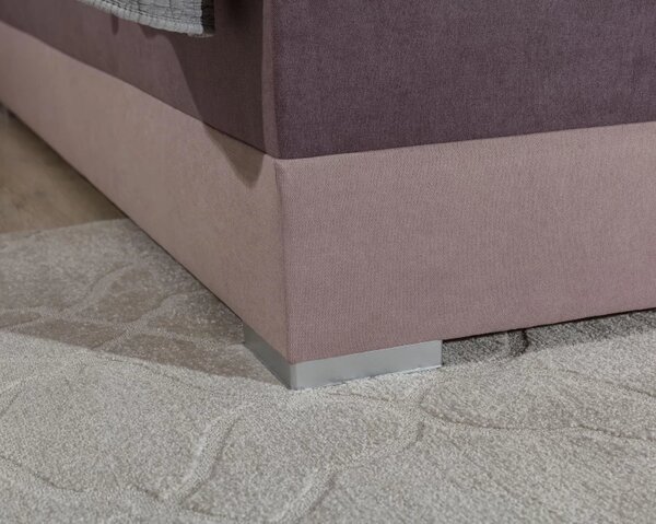 Postel Boxspring Damasia, šedá / modrá (DMS 09)