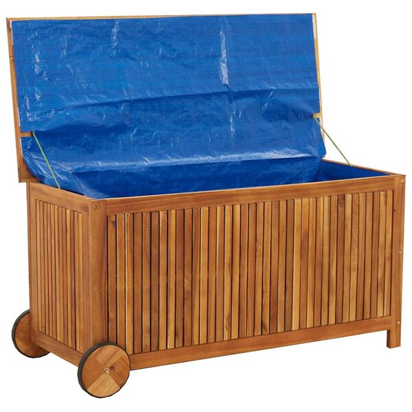 Zahradní úložný box s kolečky 113 x 50 x 58 cm masivní akácie 319712