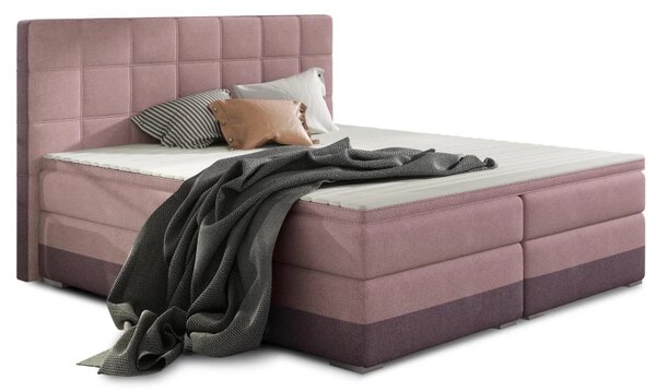 Postel Boxspring Damasia, šedá / modrá (DMS 09)