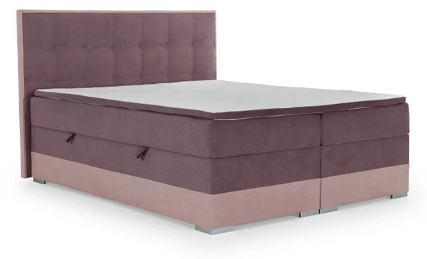 Postel Boxspring Damasia, šedá / modrá (DMS 09)