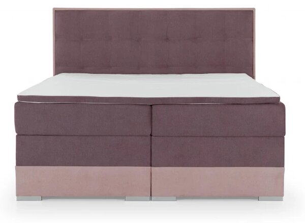 Postel Boxspring Damasia, šedá / modrá (DMS 09)