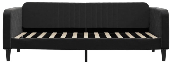 Válenda s přistýlkou a zásuvkami černá 90 x 200 cm samet 3197115