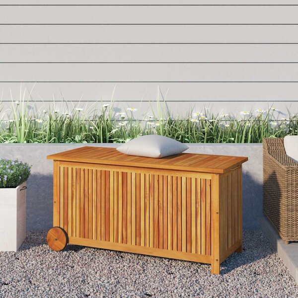 Zahradní úložný box s kolečky 113 x 50 x 58 cm masivní akácie 319712