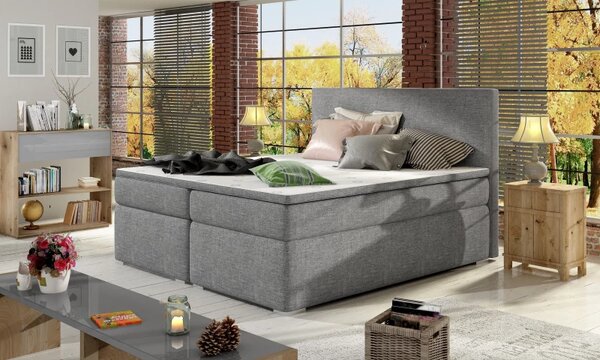 Postel Boxspring Divalia 200x180, fialová (látka - bd 08)