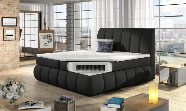 Postel Boxspring Vincenzia 200x180, šedá (látka - bvi 04)