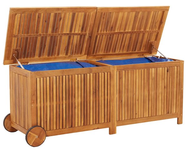 Zahradní úložný box s kolečky 150 x 50 x 58 cm masivní akácie 319713
