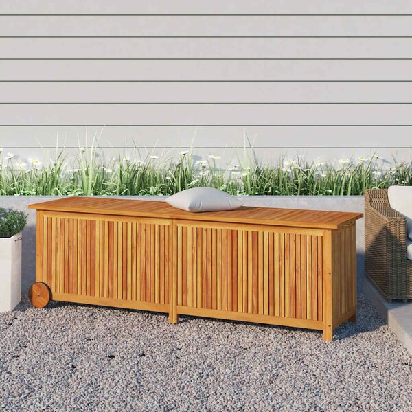 Zahradní úložný box s kolečky 150 x 50 x 58 cm masivní akácie 319713