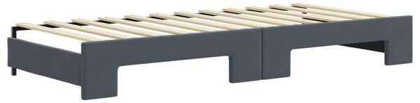 Válenda s přistýlkou a zásuvkami tmavě šedá 90 x 200 cm samet 3197136
