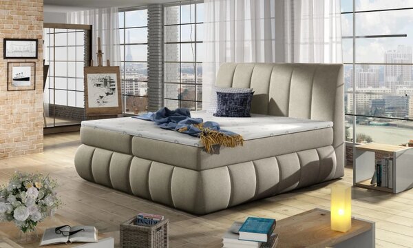 Postel Boxspring Vincenzia 200x180, béžová (látka - bvi 19)