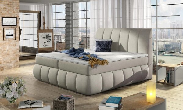 Postel Boxspring Vincenzia 200x180, krémová (látka - bvi 21)