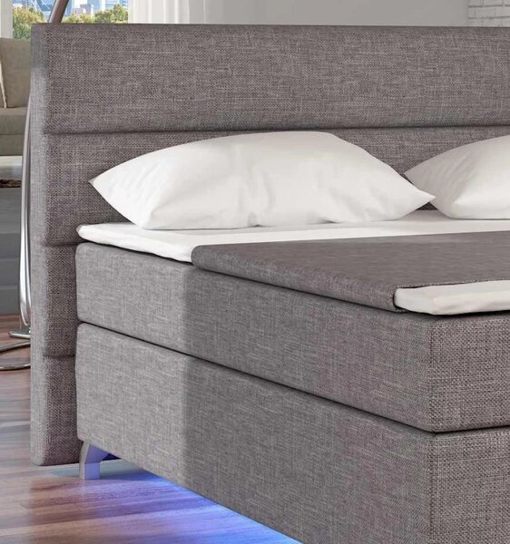 Postel Boxspring Amadeus + LED 200x180, sv. modrá (látka - bao 19)