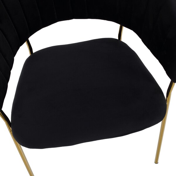 KONDELA Designové jídelní křeslo, černá Velvet látka/gold chrom zlatý, DASMIN TYP 1