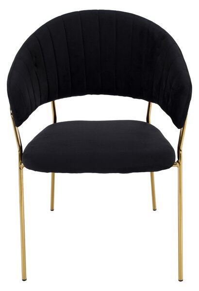 KONDELA Designové jídelní křeslo, černá Velvet látka/gold chrom zlatý, DASMIN TYP 1