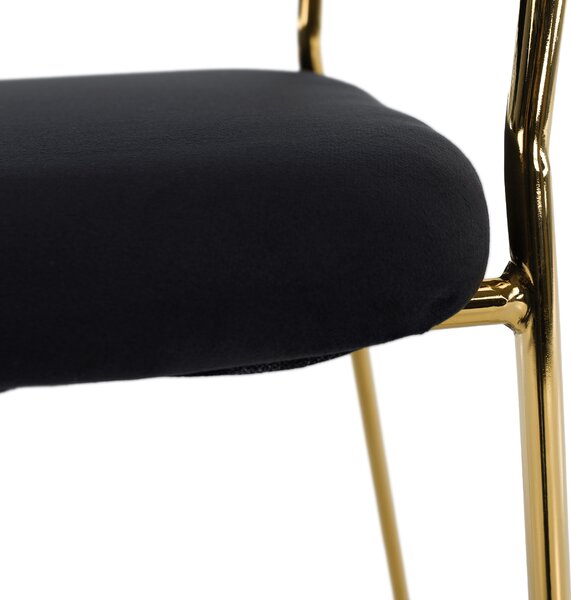 KONDELA Designové jídelní křeslo, černá Velvet látka/gold chrom zlatý, DASMIN TYP 1