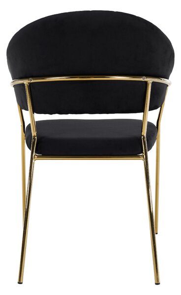 KONDELA Designové jídelní křeslo, černá Velvet látka/gold chrom zlatý, DASMIN TYP 1