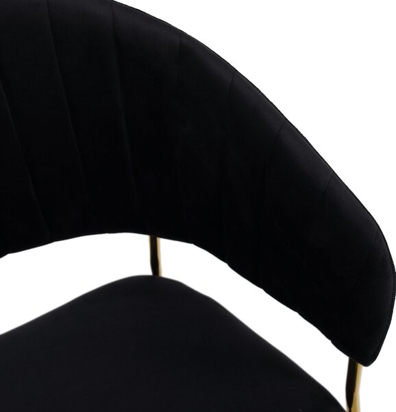 KONDELA Designové jídelní křeslo, černá Velvet látka/gold chrom zlatý, DASMIN TYP 1