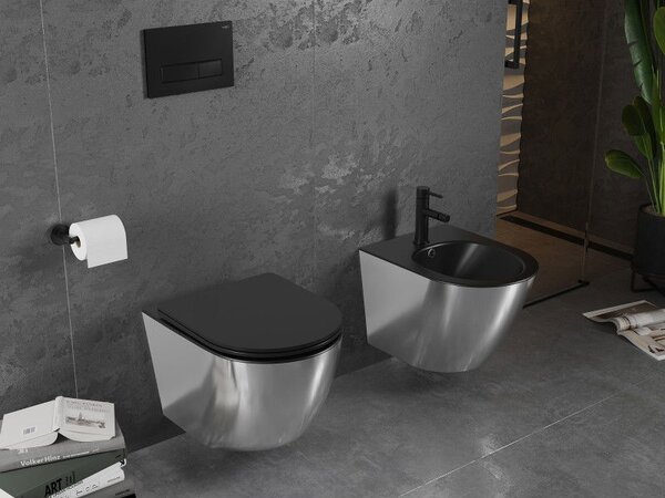 Mexen Lena závěsný bidet, černý mat/stříbrný - 35224874