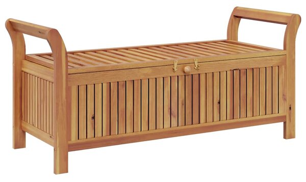 Zahradní úložná lavice s poduškou 126 cm masivní akáciové dřevo 319717
