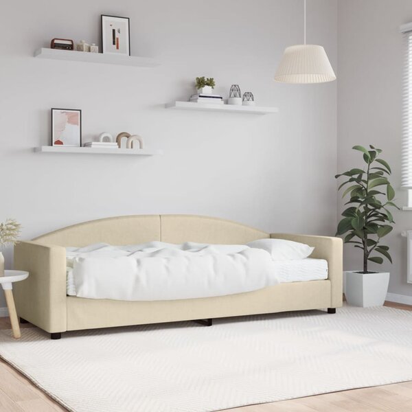 Válenda s matrací krémová 80 x 200 cm textil 3197169