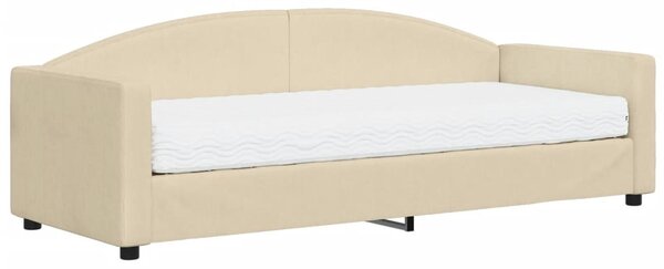 Válenda s matrací krémová 80 x 200 cm textil 3197169