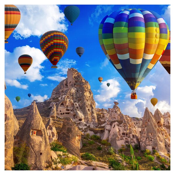 Obraz - Horkovzdušné balóny, Cappadocia, Turkey. (30x30 cm)