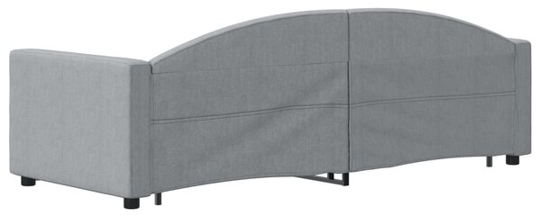 Válenda s přistýlkou světle šedá 80 x 200 cm textil 3197183