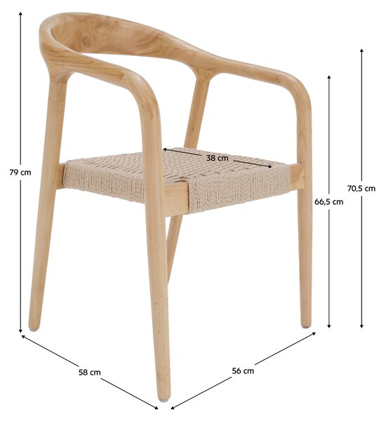 KONDELA Židle, masivní dřevo, přírodní, SAVILA
