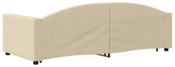 Válenda s přistýlkou krémová 90 x 200 cm textil 3197192