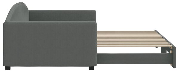Válenda s přistýlkou tmavě šedá 100 x 200 cm textil 3197194