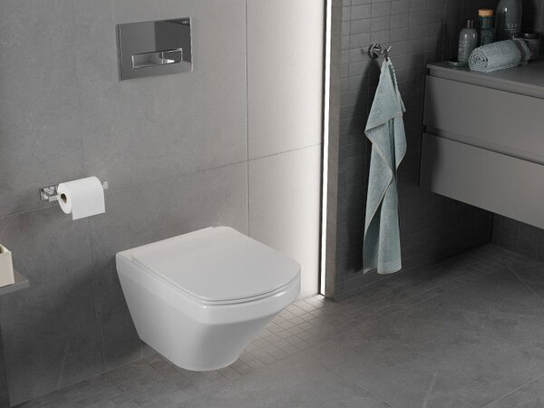 Mexen Vito Rimless WC mísa s pomalu padajícím tenkým sedátkem, duroplast, bílý lesk - 30174000