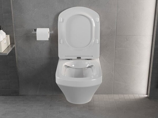 Mexen Vito Rimless WC mísa s pomalu padajícím tenkým sedátkem, duroplast, bílý lesk - 30174000