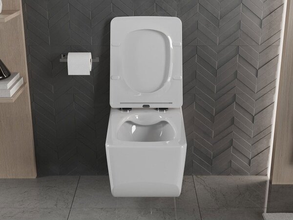 Mexen Vera WC mísa Rimless s pomalu klesající deskou slim, duroplast, bílá - 30164000