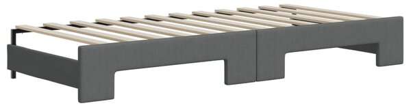 Válenda s přistýlkou a matracemi tmavě šedá 100 x 200 cm textil 3197212