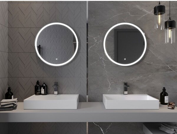 Mexen Gobi koupelnové zrcadlo s podsvícením, kulaté 60 cm, LED 6000K, protimlžící - 9801-060-060-611-00