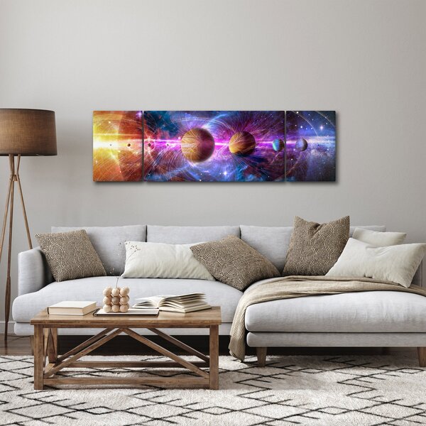 Obraz - Sluneční soustava (170x50 cm)
