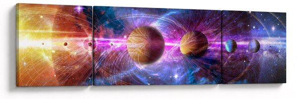 Obraz - Sluneční soustava (170x50 cm)