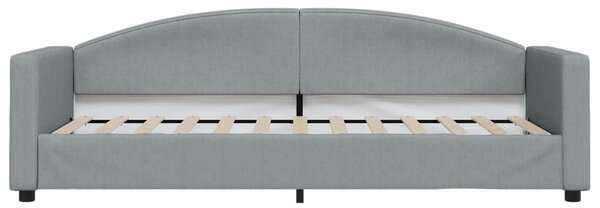 Válenda s přistýlkou a zásuvkami světle šedá 80 x 200 cm textil 3197219