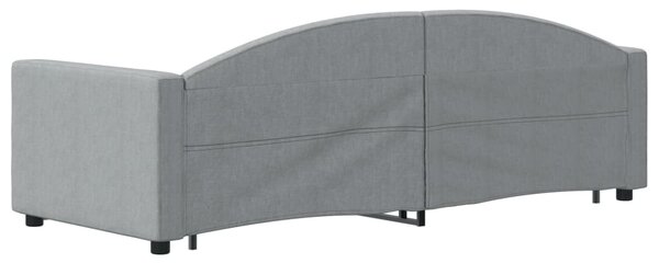 Válenda s přistýlkou a zásuvkami světle šedá 80 x 200 cm textil 3197219